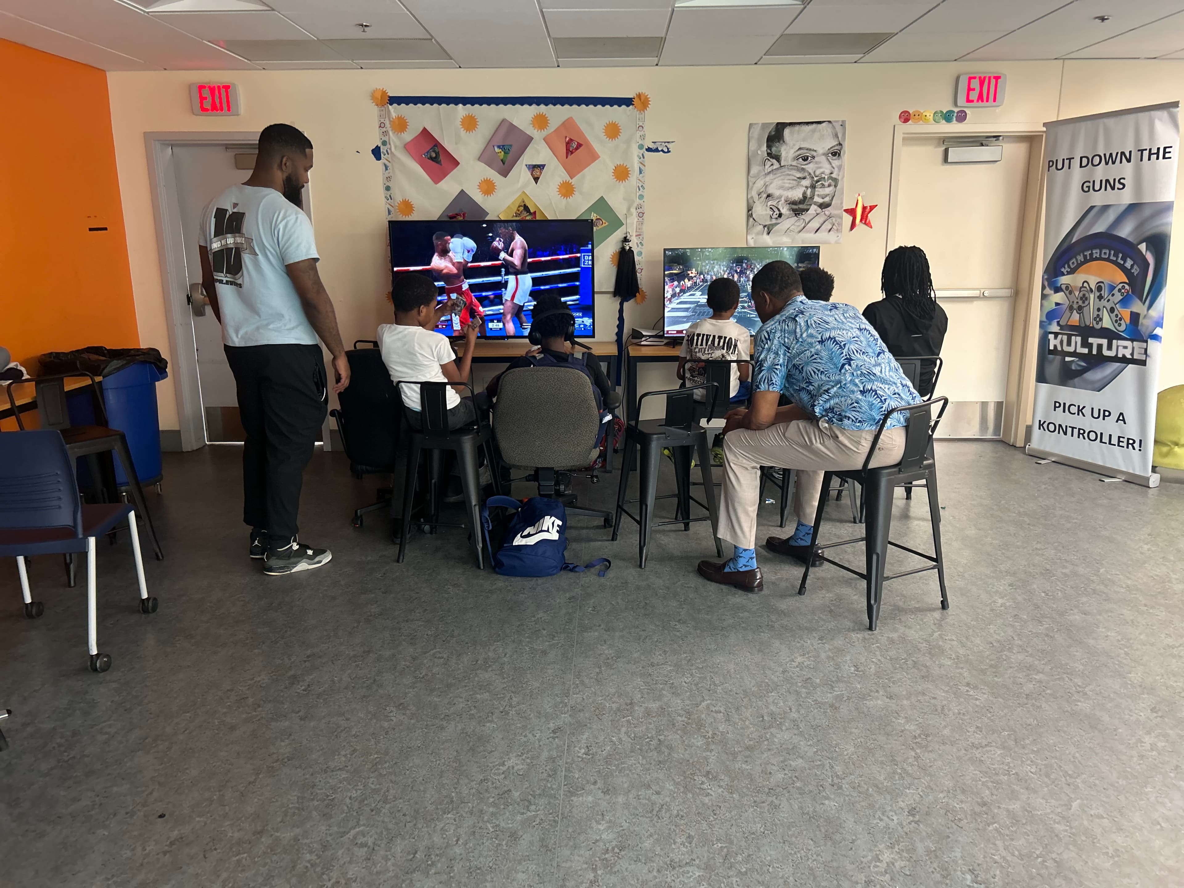 Youth gaming session at community center